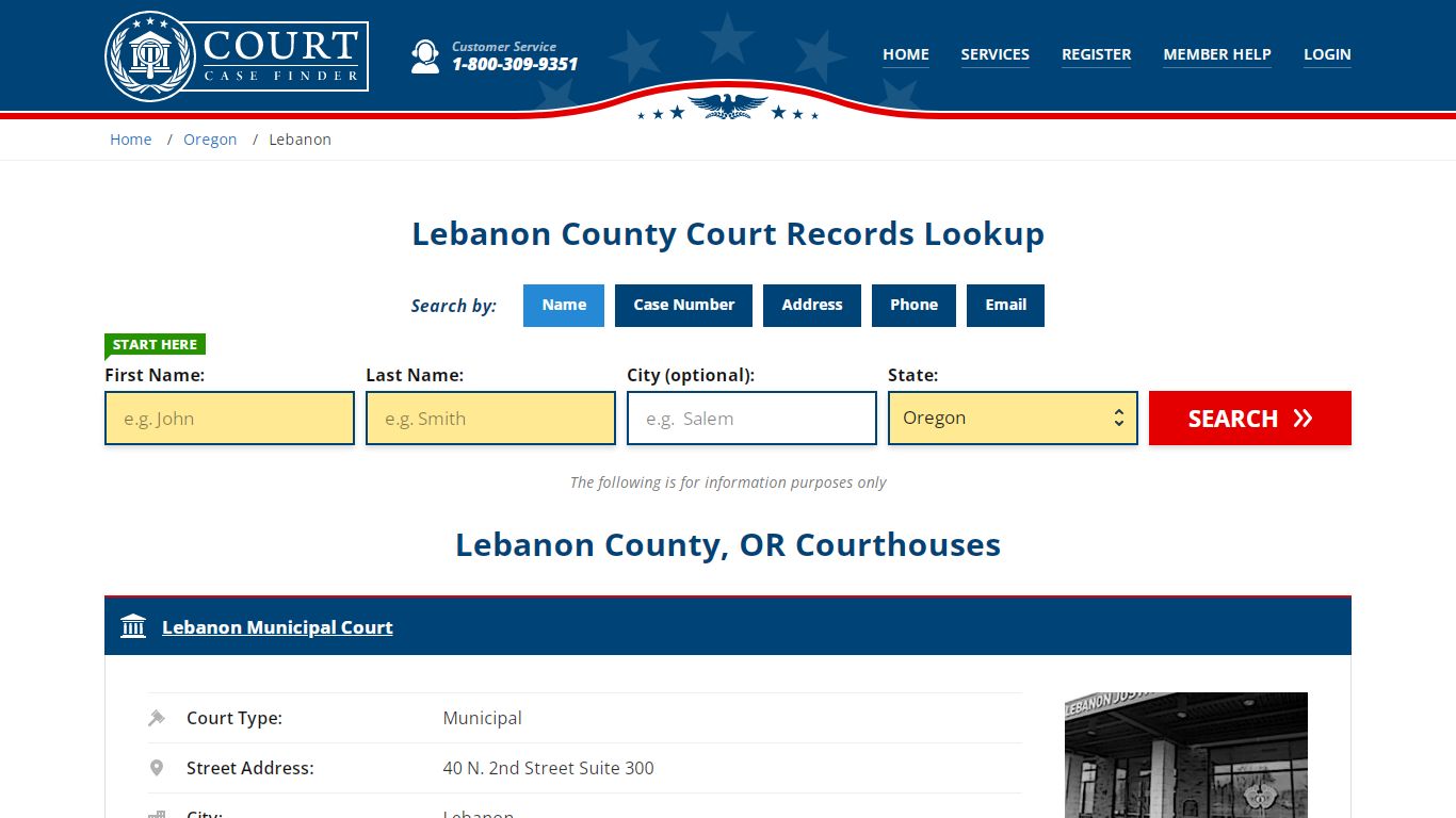Lebanon County Court Records | OR Case Lookup
